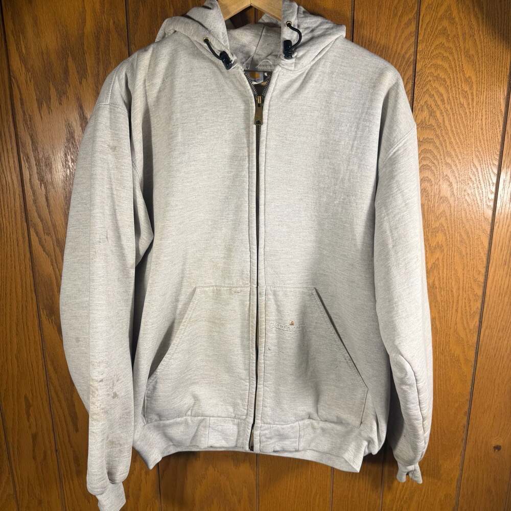 Carhartt Thermal Lined Zip-Up Hoodie Ash Gray Size Large